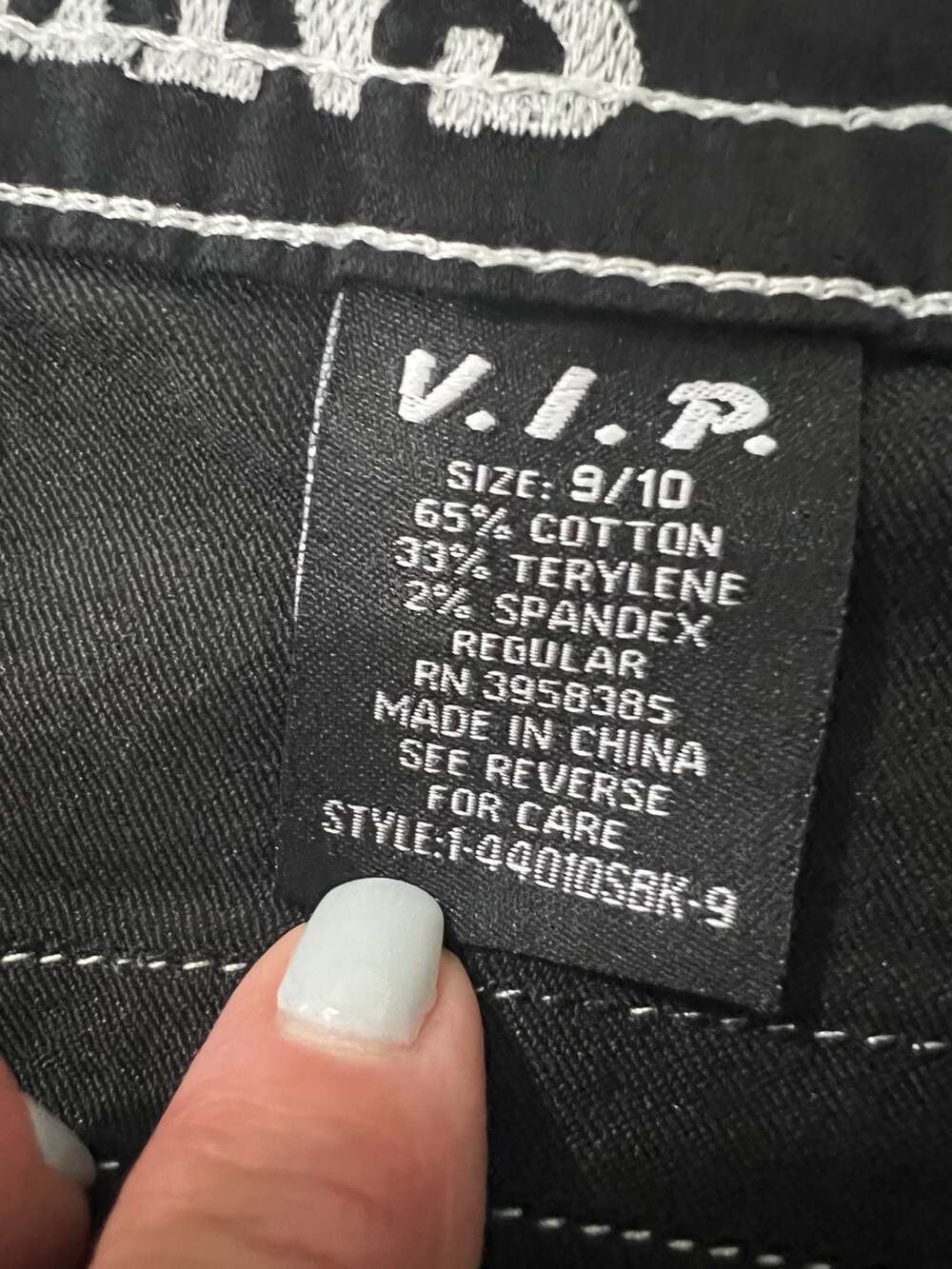 Vintage Y2K VIP Jeans Black Embroidered Flare Bootcut Jeans Women’s 9/10 - Picture 4 of 8
